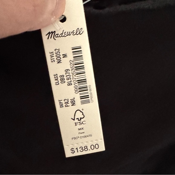 NWT Madewell Linen-Cotton Blend Wrap Midi Skirt Size 4 - Picture 11 of 11